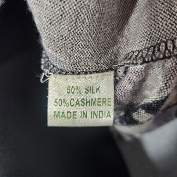 Y2K Oliver Goureau Silk Cashmere Sz M Crop Top Long Sleeve Paisley Top - Picture 5 of 8